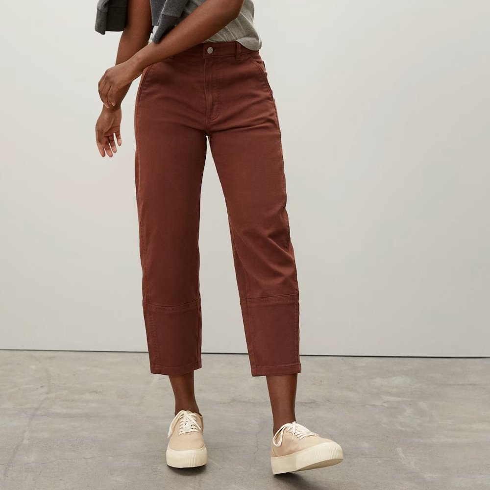 Everlane Utility Barrel Pant in rosewood